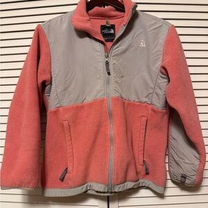 The North Face Pink and Gray Fleece Jacket - Girls L Fits Like Womens SP